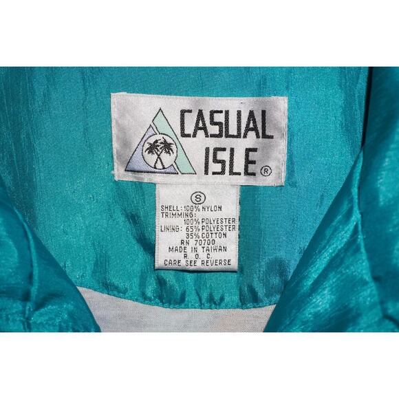 Vintage Casual Isle Windbreaker Jacket – Bright Geometric Floral Track Jacket S - Picture 5 of 6